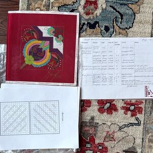 Leigh Designs Hand Painted Colorful Needlepoint